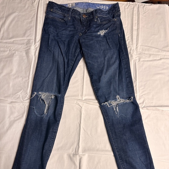 Gap1969 Always Skinny Distressed/Ripped Jeans Size Size 29 reg - Picture 1 of 7